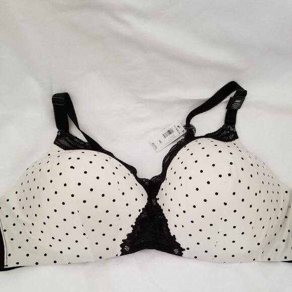 NEW Torrid Black & White Satin Bra 48C - Picture 1 of 4
